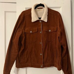 Blank NYC Women's Tan Corduroy Jacket with Cream Collar
